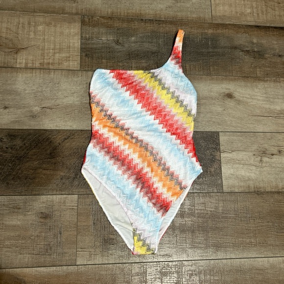 Missoni zig zag chevron one shoulder one piece swimsuit - Picture 3 of 6